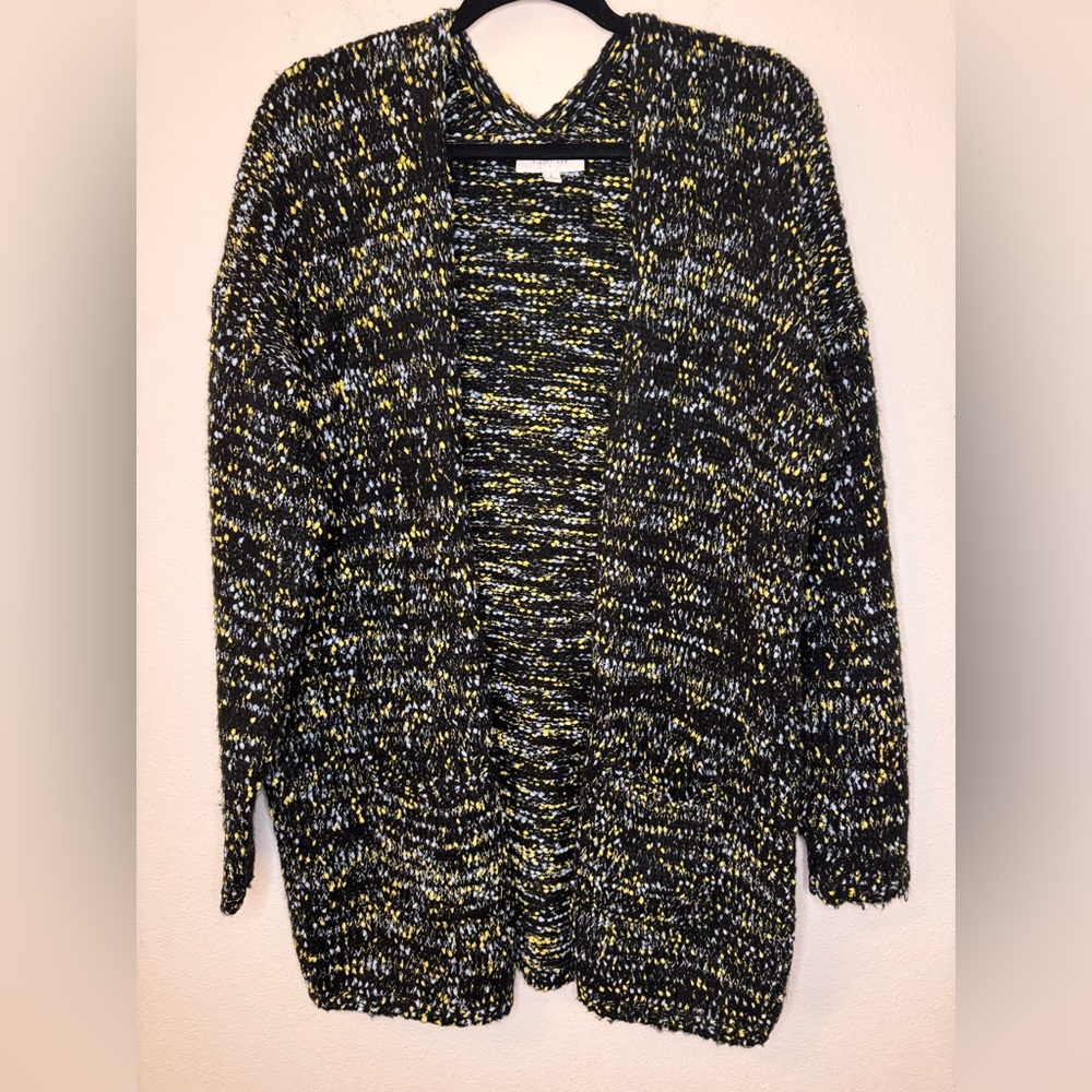 New Directions BlackYellow/Blue Knit Cardigan